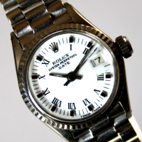 ROLEX Lady Date 18k / 750er Weißgold Präsidentenarmband Damenuhr Ref.: 6517