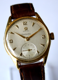 Omega Seamaster "Pre-Ranchero" Handaufzug Vintage 18k /750 Gelbgold Herrenuhr Ref.: 2507