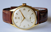 Omega Seamaster "Pre-Ranchero" Handaufzug Vintage 18k /750 Gelbgold Herrenuhr Ref.: 2507