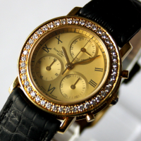 Baume & Mercier Transpacific Lady Chronograh 18k / 750er Gelbgold Diamond 29mm