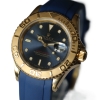 Rolex Yacht-Master 40 Blau 18k / 750er Gelbgold 16628 T-Serie mit Kautschukband