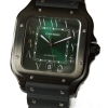 Cartier Santos Large PVD Black Green Dial WSSA0039 FULLSET