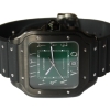 Cartier Santos Large PVD Black Green Dial WSSA0039 FULLSET